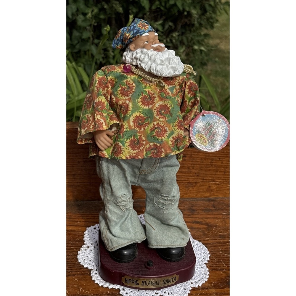 Vintage Hippie Shakin' Santa Claus Christmas Animated Figure Musical